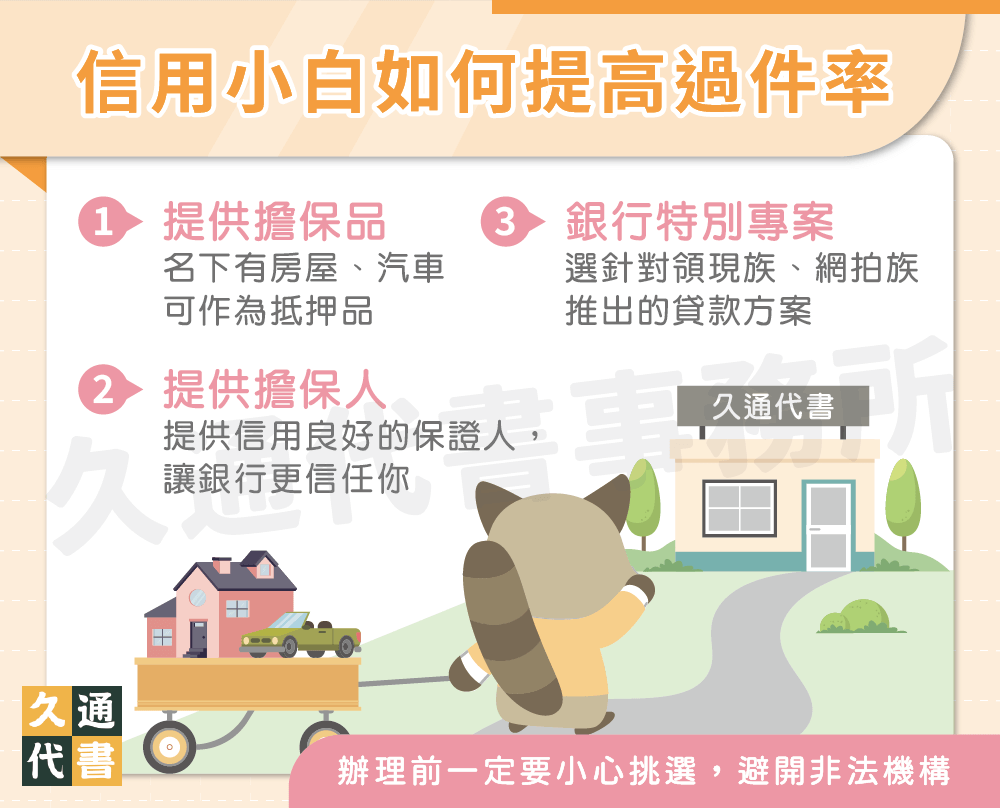 信用小白如何提高過件率〖久通代書〗