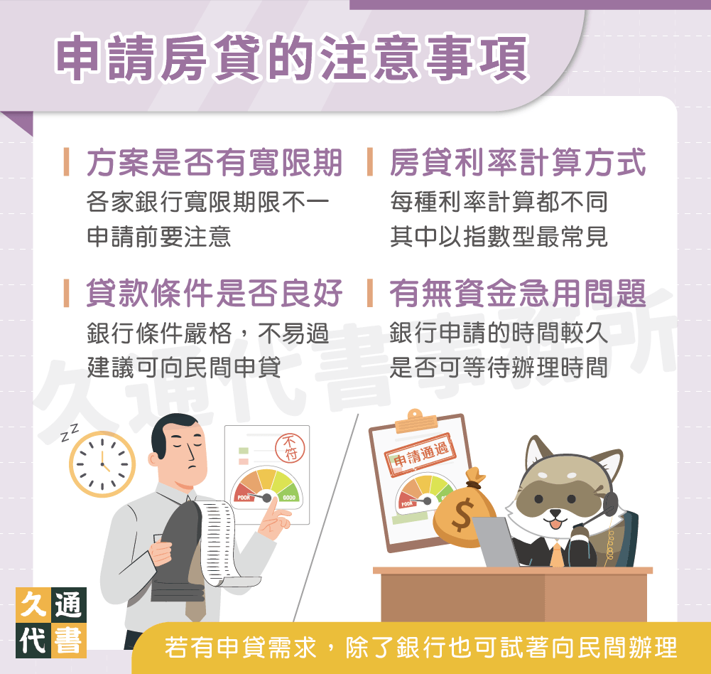 申請房貸的注意事項〖久通代書〗