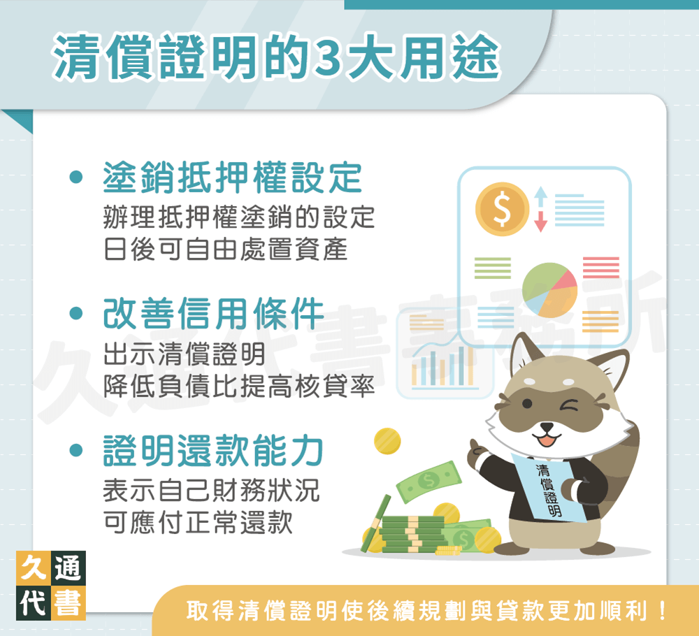 清償證明的3大用途〖久通代書〗