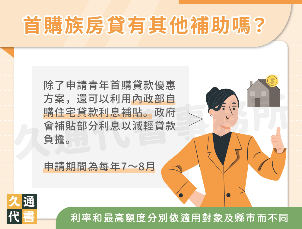 首購族房貸有其他補助嗎？〖久通代書〗