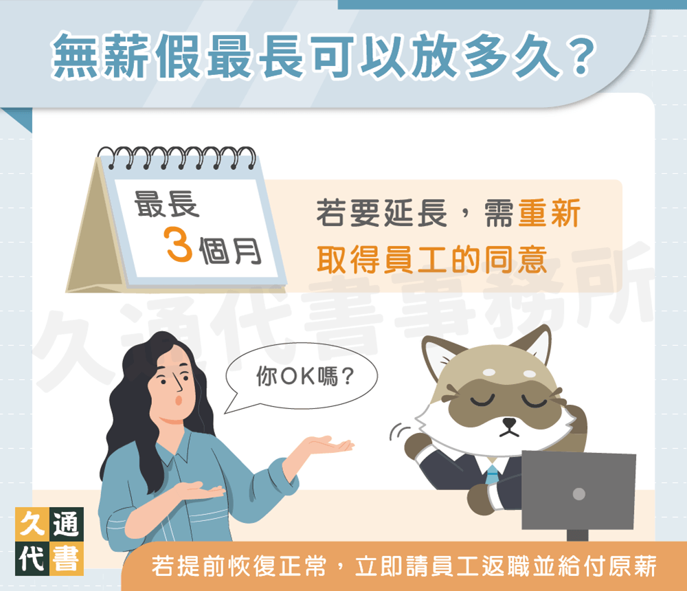 無薪假最長可以放多久〖久通代書〗
