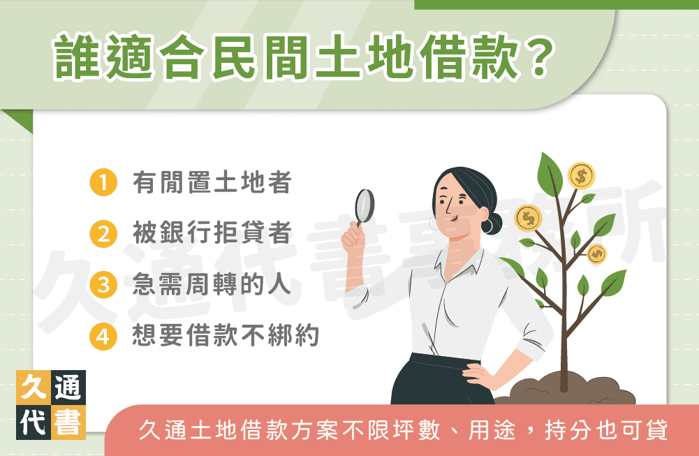 誰適合民間土地借款？〖久通代書〗