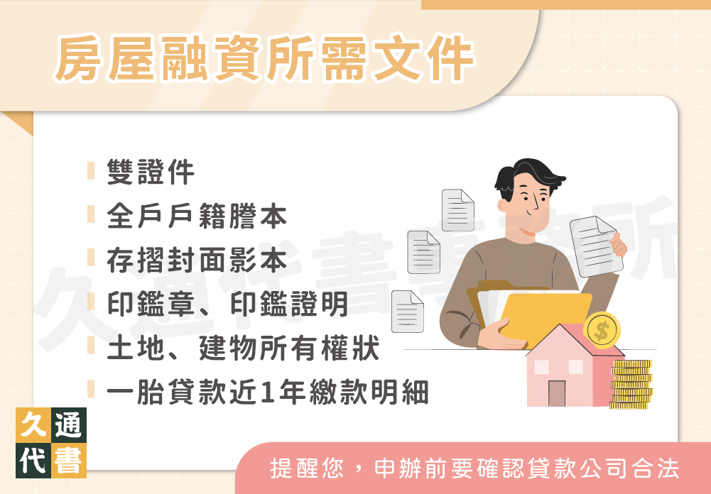 房屋融資所需文件〖久通代書〗