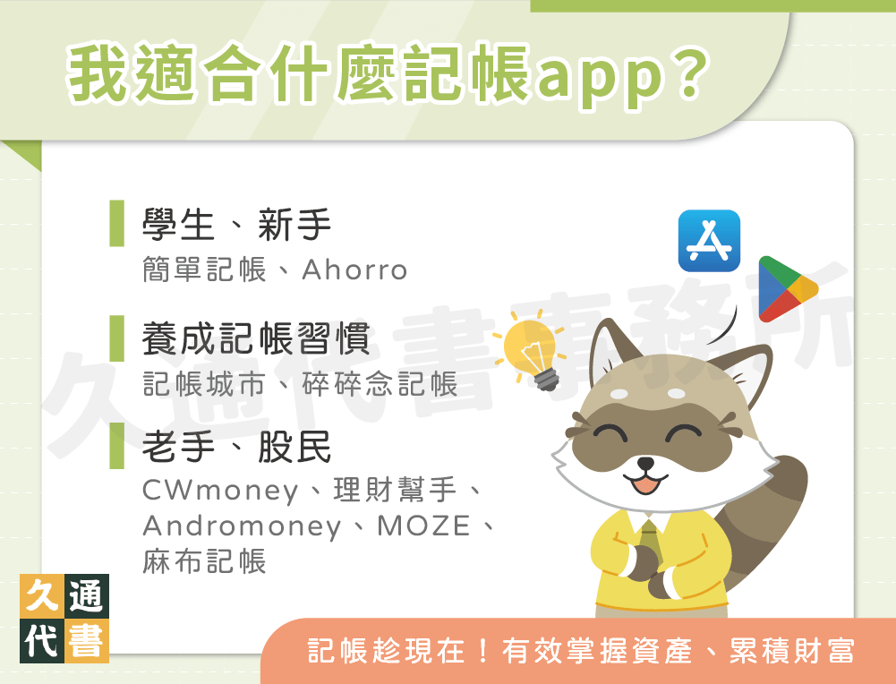 我適合什麼記帳app？〖久通代書〗