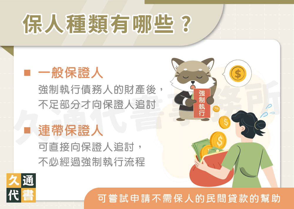 保人種類有哪些〖久通代書〗