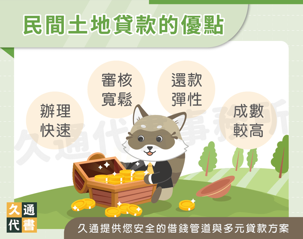 民間土地貸款的優點〖久通代書〗