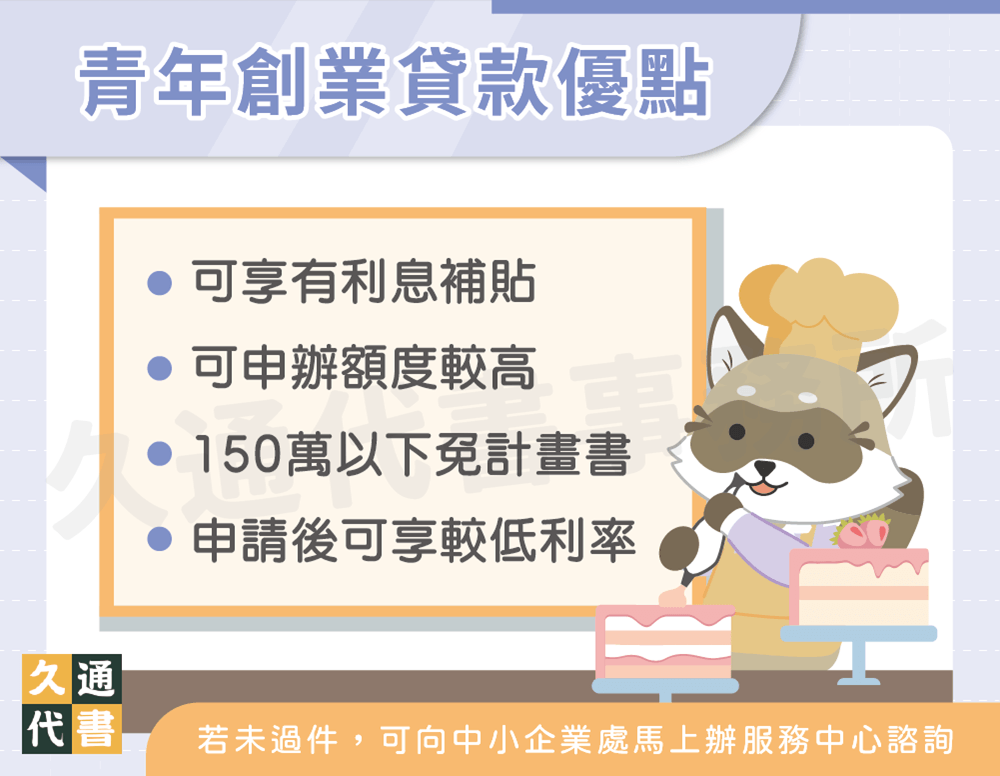 青年創業貸款優點〖久通代書〗