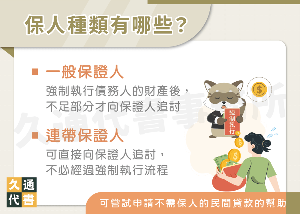 保人種類有哪些〖久通代書〗
